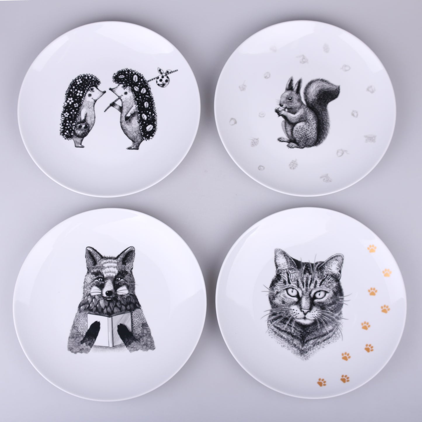 talerze porcelanowe z dekoracją certyfikowaną do kontaktu z jedzeniem ISO 9001:2015