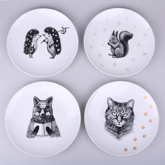 talerze porcelanowe z dekoracją certyfikowaną do kontaktu z jedzeniem ISO 9001:2015