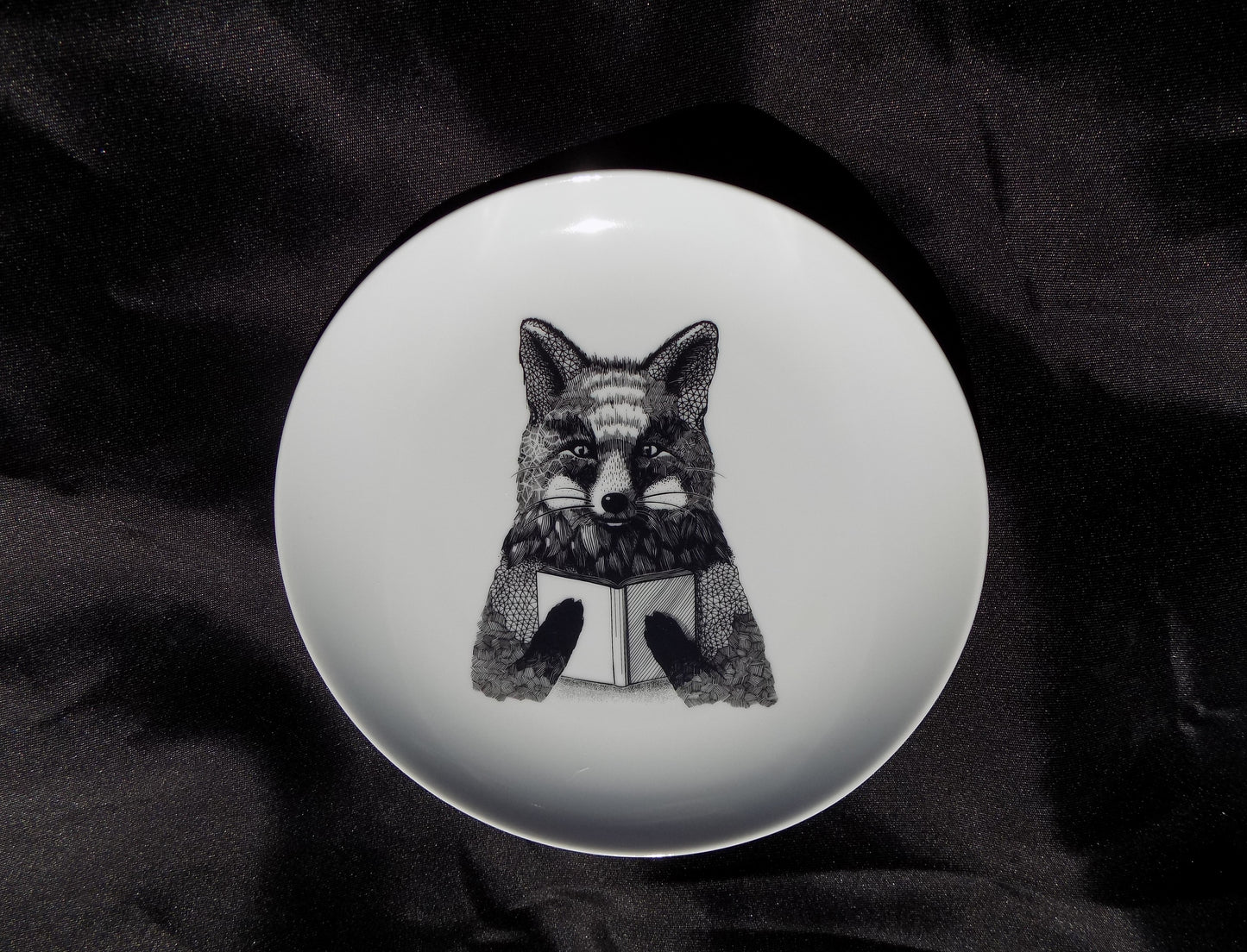 talerz porcelanowy z lisem