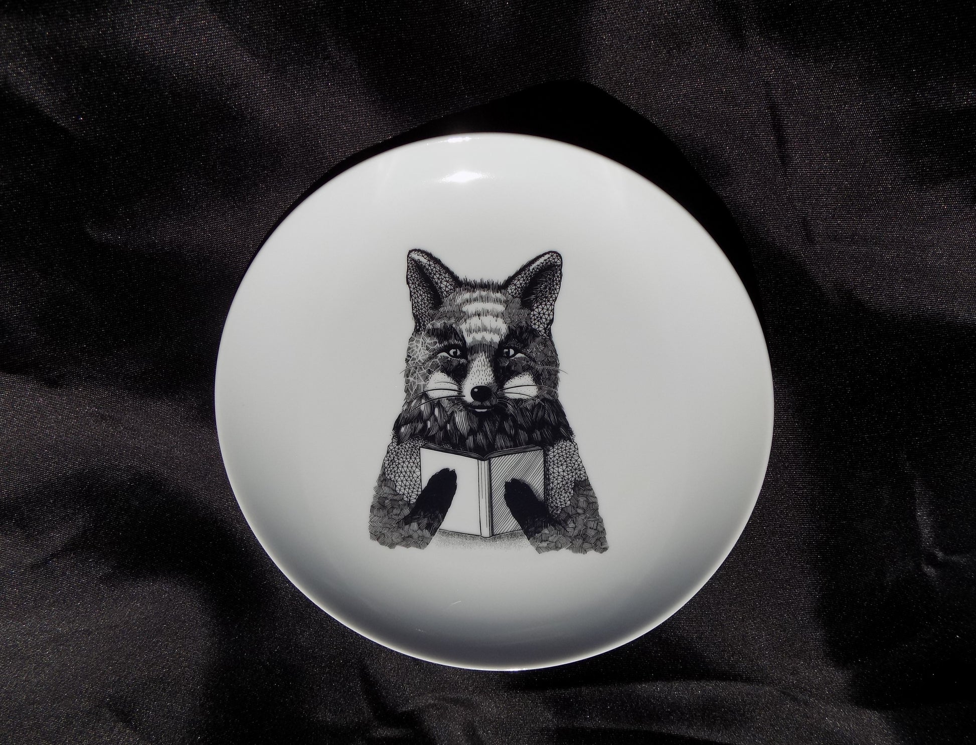 talerz porcelanowy z lisem