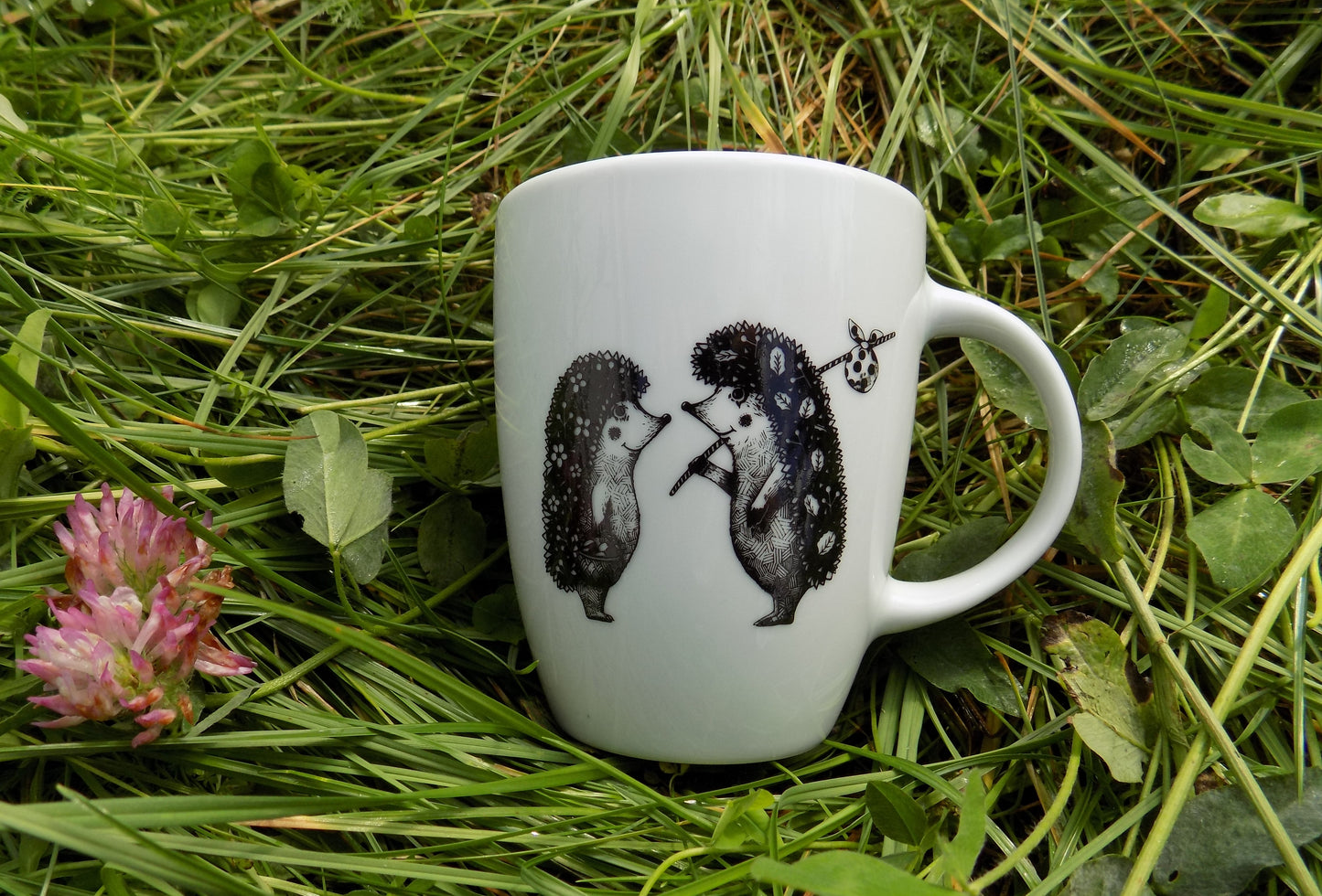 unikalny kubek z parą jeży