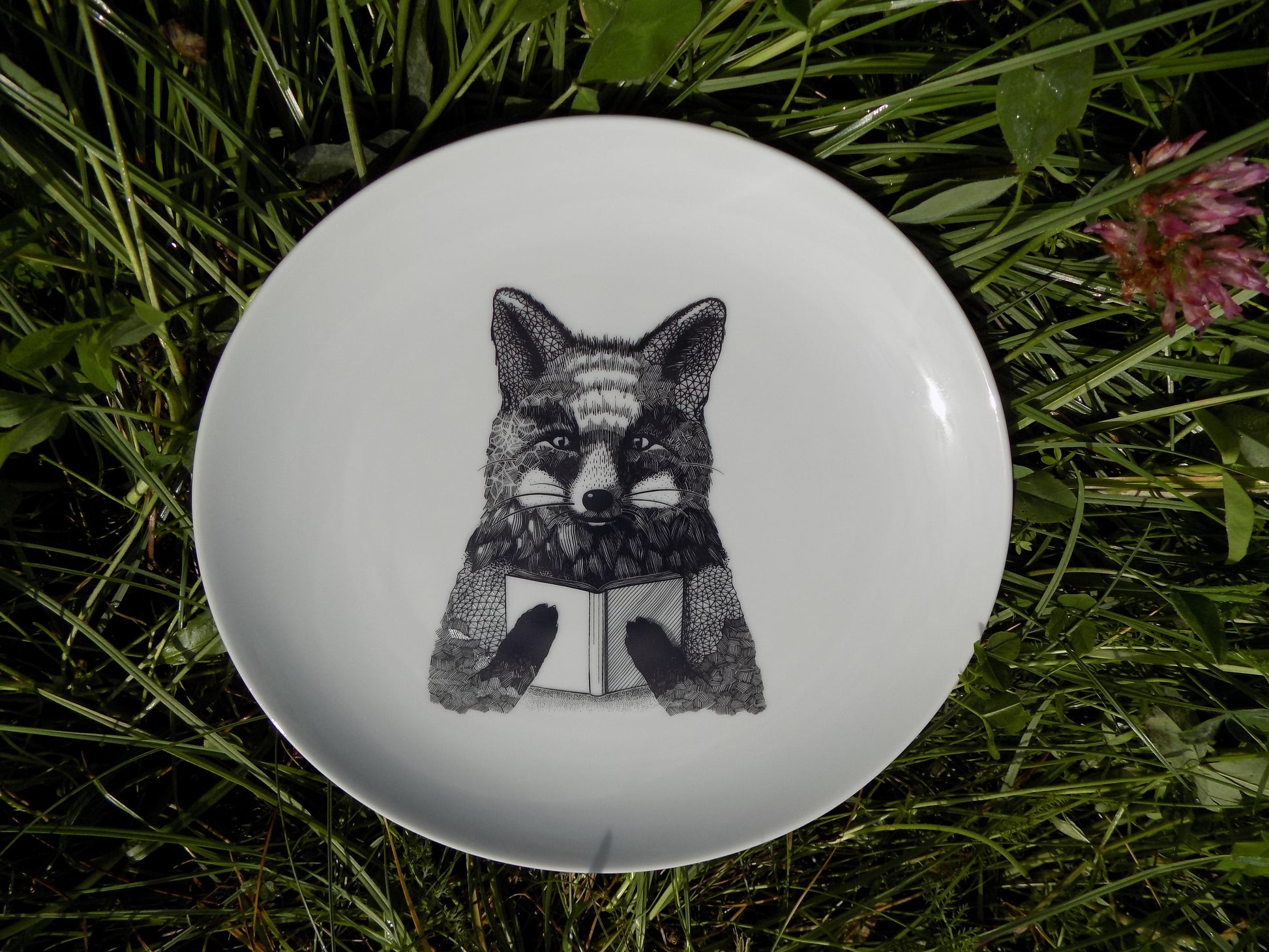 talerz porcelanowy z lisem